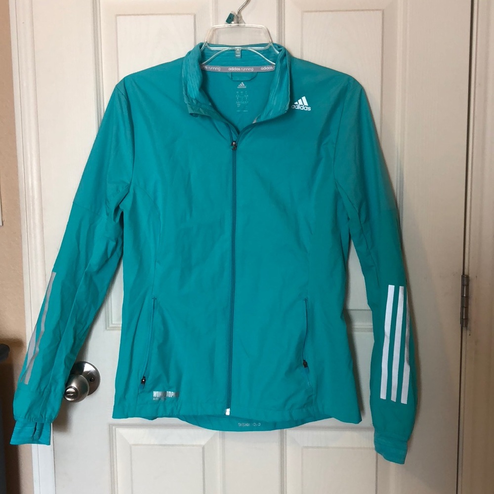Teal Adidas Windstop Running Jacket